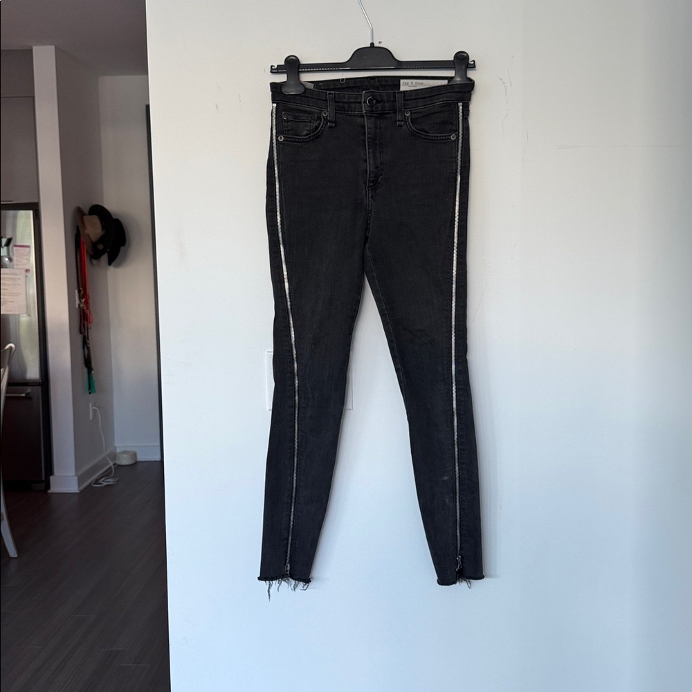 Rag & Bone Black Denim with zipper Accents